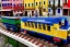 Placeholder: Lego close up Train in lego riomaggiore italy sea town lego