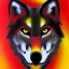 Placeholder: Black red and yellow wolf