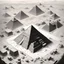 Placeholder: a giza pyramids inking comic art bird-eye view