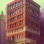 Placeholder: Artdeco german Architecture building brick building with glass and flower building +detailed facades+highly detailed++ Book illustration by Gediminas Pranckevičius, Jean Baptiste Monge, Brian Kesinger, Anton fadeev, strong lines, high contrast vibrant colors, 16k resolution, trending on behance""