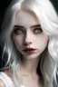 Placeholder: A beautiful girl with white eyes and white hair