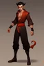 Placeholder: Full Body, Male Tiefling, monk, body shape as Super Sayin Goku, boxer pose, dark outfit colour theme, HD