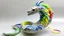Placeholder: A light gray sky with rainbow serpents designed in Japanese origami
