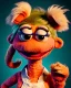 Placeholder: waitress woman with monster muppet mask that covers her entire head, retro style, Sesame Street style, smooth, unreal engine 5, god lights, ray tracing, RTX, lumen lighting, ultra detail, volumetric lighting, 3d.