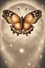 Placeholder: Light brown butterfly illuminated in space