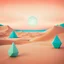 Placeholder: Surreal geometric in a desert, colors, soft