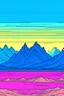 Placeholder: mountains in the distance in the style of Moebius