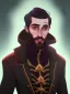 Placeholder: Portrait of a 30 year old strange gay wizard