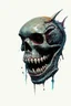 Placeholder: A MECHANICAL NON HUMAN SKULL AND PHALLIC SYMBOL DARK SLIMEY AND GIVING BIRTH SHARKS TEETH with a touch of H.R. Giger's biomechanical aesthetic. Hyperdetailed and rendered in 8k resolution, a true masterpiece. hyperdetailed intricately detailed Splash art action painting film noir photorealism psychedelic art telephoto lens aetherpunk horror post-apocalyptic VIVID IN COLOR