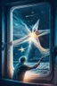 Placeholder: doctor cutting window off patient , with background angel star field seen in the window of a boat, 4 k, trending art, depth of field