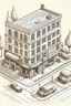 Placeholder: draw an old town. include school and library , barbershop , bank , hotel , post office , sidewalk .