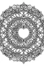 Placeholder: kids coloring page, mandala of flowers and hearts, cartoon style, thick lines, low detail, no shading