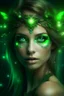 Placeholder: Galactic beautiful woman green eyed fairy