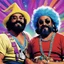Placeholder: [glitched acid trip by Mil Mascaras] Cheech and Chong is bards in a heroic fantasy adventure