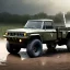 Placeholder: photorealistic shot, muddy military toy truck, monotone color palette, sharp focus, puddle reflection, tire water splash, refraction, mist on the horizon, shadowcast, detailed and intricate, cinematic composition, micro, tilt shift photography