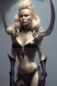 Placeholder: Pamela Anderson as evil queen in black leather, leather, busty, cleavage, angry, stern look. character design by cory loftis, fenghua zhong, ryohei hase, ismail inceoglu and ruan jia. unreal engine 5, artistic lighting, highly detailed, photorealistic, fantasy.