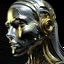 Placeholder: art from the 'art of control' collection by jasper harvey, in the style of futuristic optics, silver and gold, detailed facial features, swirling vortexes, 8k 3d, whimsical cyborgs, made of crystals --ar 150:187 --s 750 --v 5. 2 --style raw