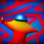 Placeholder: red, yellow, blue, primary colors, funny, goofy, abstract blob, circus, party, glitter, bokeh blur, guassian blur, tilt-shift, photograph, HD, 8k, hyper realistic, blender, 3d model, rendering, clown, bright lights, zoom in, portrait