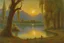 Placeholder: lake, trees, sci-fi, mountains, galactic cosmic influence, friedrich eckenfelder and hans am ende impressionism paintings