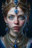 Placeholder: Portrait of a most beautiful young British woman, decorated with jewels, very beautiful detail hyperrealistic maximálist concept portrait art