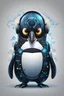 Placeholder: can you make me a profile picture for my YouTube channel of a cyber penguin illustrating a Linux logo but with cyber elements because my channel is regarding cyber security? The penguins need to look like a half penguin and half a robot with cyber elements. can have a background of cyber network elements or futuristic robot elements. Can the penguin ware a headset and to be with robot eye. can you make his face looks like Alienware logo