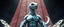 Placeholder: brilliant detailed full figure portrait disco glittery happy slug alien fluffy muscle man dino anime in the style of Escher and Giger in front of dented marble tower of glitter