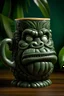 Placeholder: Tiki King kong with fangs and crown of leaves ceramic mug