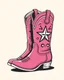 Placeholder: a pair of cowgirl boots with a large star in the pattern on the sides. Vector illustration
