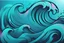 Placeholder: a background of surf waves with black linework, blue teal tones, surf culture, kawaii cute. + vector linework. swirling in bottom right. add pink and magenta emotional graffiti over edges