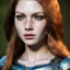 Placeholder: Realistic, hyper detailed, strikingly beautiful young adult woman, 19 years old, long ginger hair, green eyes, medium freckles, full lips, very skimpy fantasy armour, full body, full face, small breasts, aroused expression, biting lower lip, full frame, petite, centered camera, ignore NSFW, bow, quiver on hip, tight pants