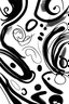 Placeholder: sketch drawing digital art of modern, simple, black, white and cream colored abstract boho shapes, white background