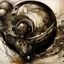 Placeholder: cursed astronaut eschatology, complex composition, by Lee Bontecou, abstract surreal art