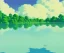 Placeholder: Trees, river, clouds