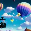 Placeholder: The Mouse and the Grim Reaper on balloon world, discussing the future of the universe, art by Pixar and Magritte