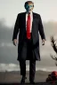 Placeholder: Ultra realistic image, Donald trump zombie, zombie performance, suit, skull, blood, torn arm, night, walking twisted, waist up view, thriller style, dark ambient, highly detailed, White House background, concept art, unreal engine 5, ray tracing, RTX, ultra detail, volumetric lighting, high definition, high resolution.