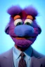 Placeholder: Waist up muppet Portrait, joe Biden as muppet doll, Blue suit retro style, photo studio, blue background, unreal engine 5, concept art, art station, god lights, ray tracing, RTX, lumen lighting, ultra detail, volumetric lighting, 3d.