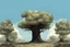 Placeholder: tree , overgrown apocalyptic background, comic book,