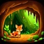 Placeholder: forest,vector illustration,cartoon, cave fox