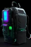 Placeholder: tech, back pack, transparent, sci fi, punk, color, neon