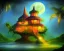 Placeholder: mystical house on a hot tropical island, fantasy art, surreal art,