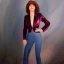 Placeholder: Full body portrait, painting, medium shot lady style of Back to the Future