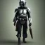 Placeholder: upper body photorealistic mandalorian, cinematic lighting, intricate