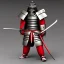 Placeholder: Samurai, 3d, très détaillé, lion, anthropomorphique, armure argent et rouge