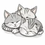 Placeholder: grey kittens sleeping cartoon