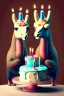 Placeholder: Two lamas are having a birthday cake