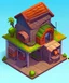 Placeholder: isometric house, RPG style, cartoony, DnD, fantasy, mobile game