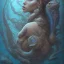 Placeholder: sango fantasy, fantasy magic, intricate, sharp focus, illustration, highly detailed, digital painting, concept art, matte, artgerm and paul lewin and kehinde wiley, masterpiece sexy lips Hawaiian afro lips black African lady body mermaid Dragonfish head blue space lady sea under water mermaid seaweed pyramid