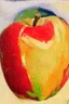 Placeholder: Abstract impasto oil painting of an apple,centred