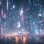 Placeholder: big city cyberpunk, night, neon, children lost