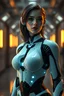 Placeholder: beautiful busty living AI woman half dressed, futuristic, science fiction, incredibly beautiful, meticulously detailed dramatic digital illustration volumetric lighting, back-lit soft lights, cyborg, black chrome, hyper realism